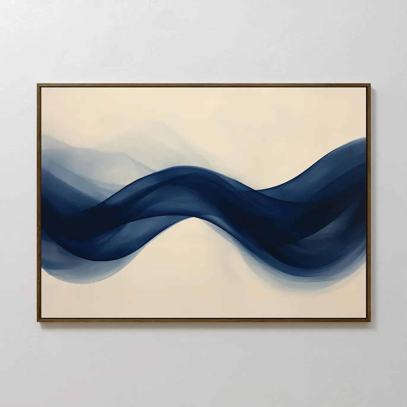 Indigo Tide Whisper – blue abstract canvas wall art print by Aspire Prints