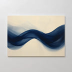 Indigo Tide Whisper – blue abstract canvas wall art print by Aspire Prints