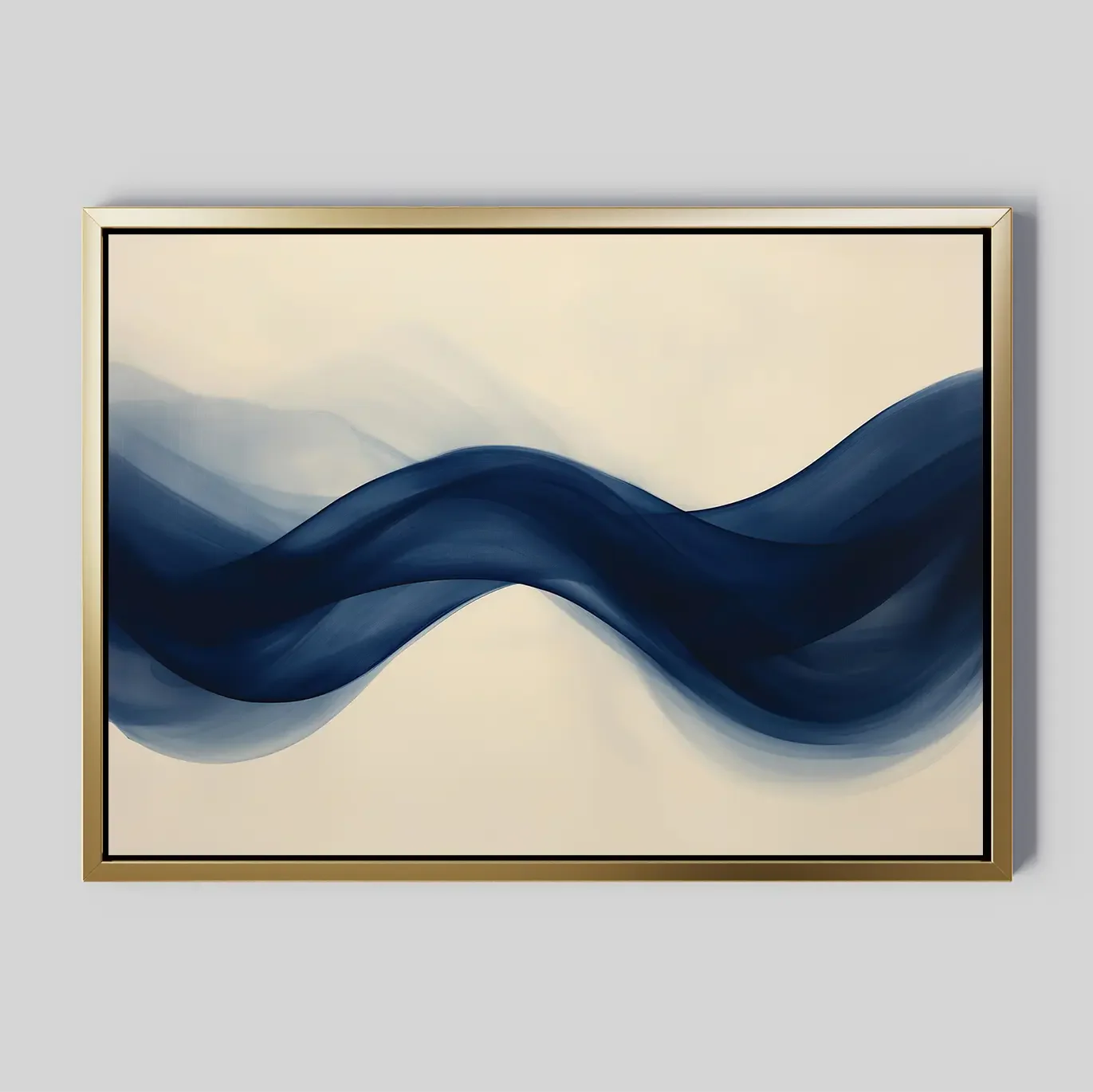 Indigo Tide Whisper – blue abstract canvas wall art print by Aspire Prints