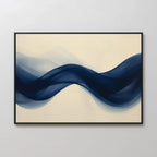 Indigo Tide Whisper – blue abstract canvas wall art print by Aspire Prints