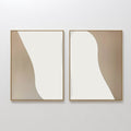Whispers in Linen – Set of 2 Canvas Prints set of 2 – beige and white abstract canvas wall art by Aspire Prints