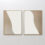Whispers in Linen – Set of 2 Canvas Prints set of 2 – beige and white abstract canvas wall art by Aspire Prints