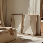 Whispers in Linen – Set of 2 Canvas Prints set of 2 – beige and white abstract canvas wall art by Aspire Prints