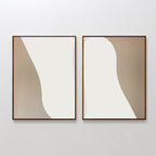 Whispers in Linen – Set of 2 Canvas Prints set of 2 – beige and white abstract canvas wall art by Aspire Prints