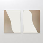 Whispers in Linen – Set of 2 Canvas Prints set of 2 – beige and white abstract canvas wall art by Aspire Prints