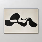Whispered Calligraphy – black and white abstract canvas wall art print by Aspire Prints
