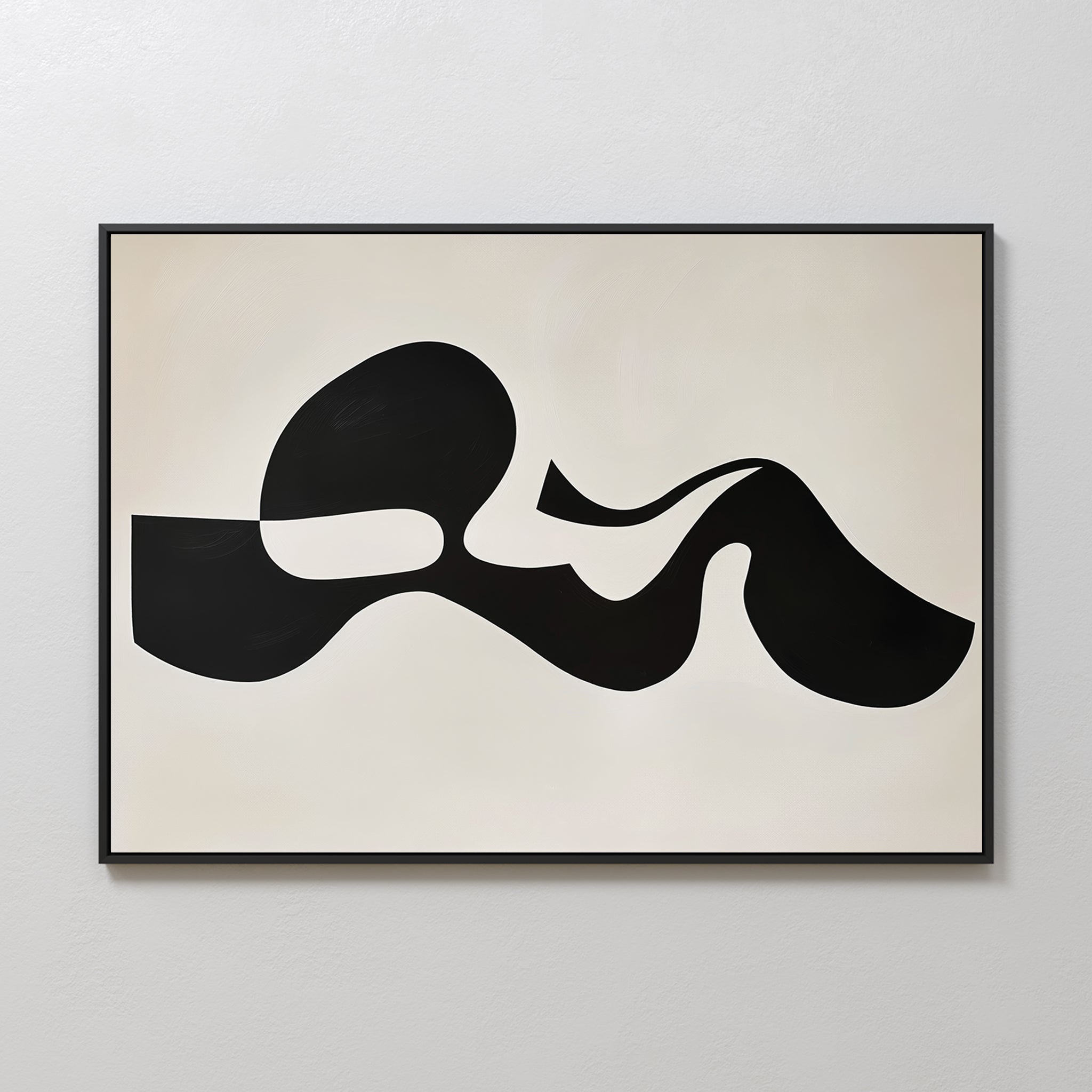 Whispered Calligraphy – black and white abstract canvas wall art print by Aspire Prints