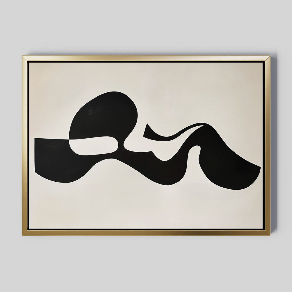 Whispered Calligraphy – black and white abstract canvas wall art print by Aspire Prints
