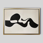 Whispered Calligraphy – black and white abstract canvas wall art print by Aspire Prints