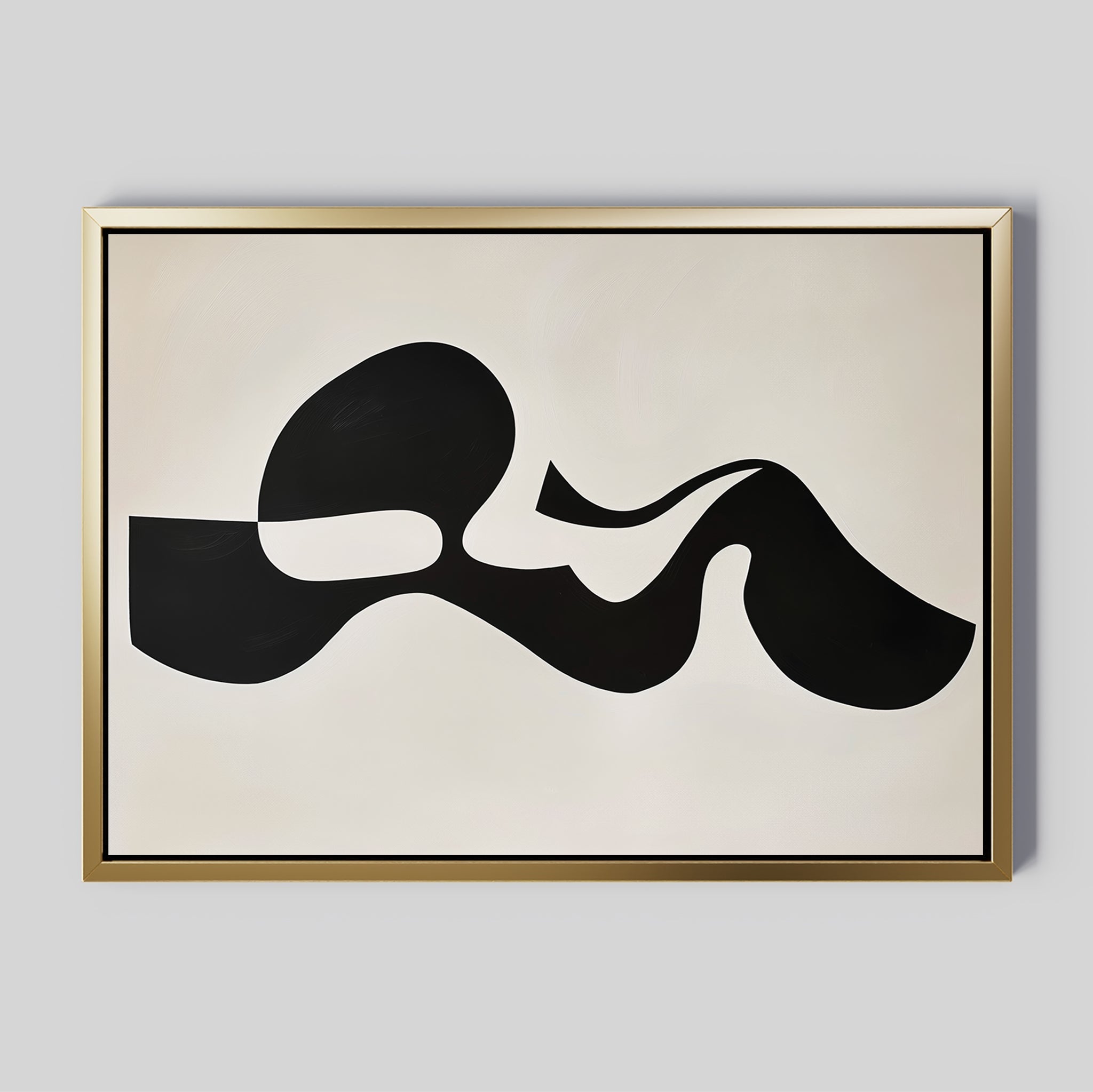 Whispered Calligraphy – black and white abstract canvas wall art print by Aspire Prints