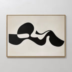 Whispered Calligraphy – black and white abstract canvas wall art print by Aspire Prints