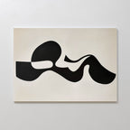 Whispered Calligraphy – black and white abstract canvas wall art print by Aspire Prints
