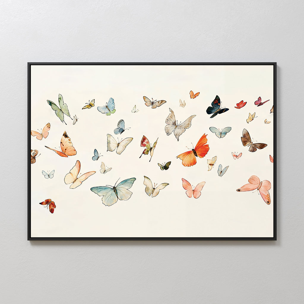 Whispers on the Wing – multicolour vintage canvas wall art print by Aspire Prints