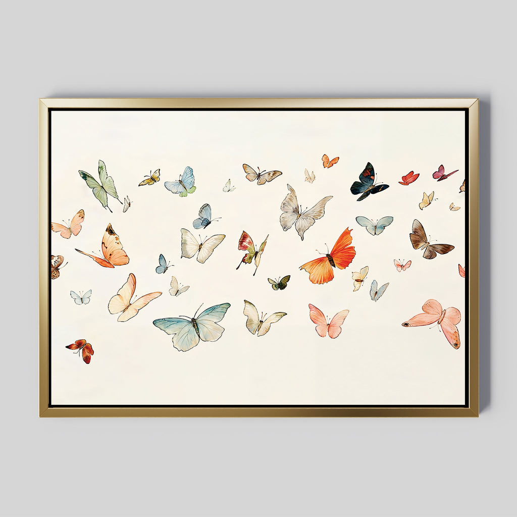 Whispers on the Wing – multicolour vintage canvas wall art print by Aspire Prints