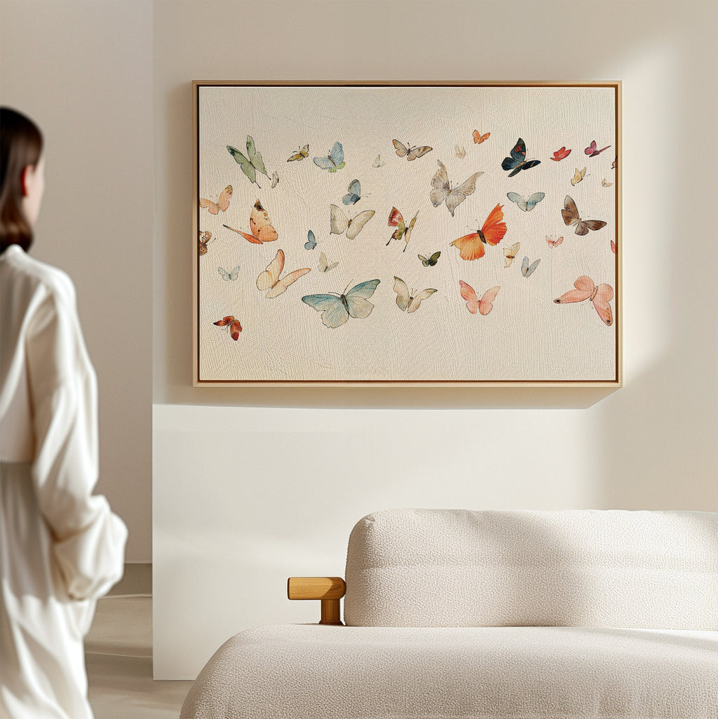 Whispers on the Wing – multicolour vintage canvas wall art print by Aspire Prints