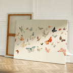 Whispers on the Wing – multicolour vintage canvas wall art print by Aspire Prints
