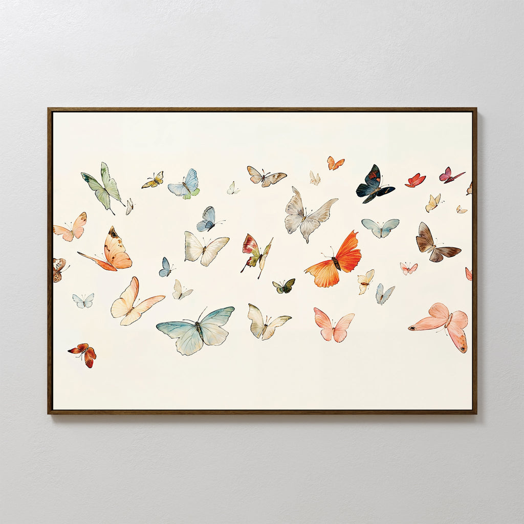 Whispers on the Wing – multicolour vintage canvas wall art print by Aspire Prints