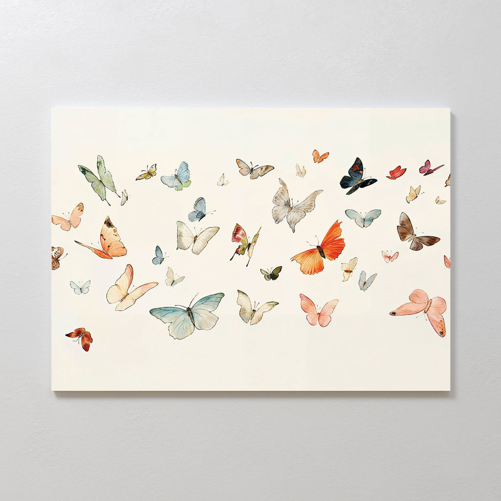 Whispers on the Wing – multicolour vintage canvas wall art print by Aspire Prints