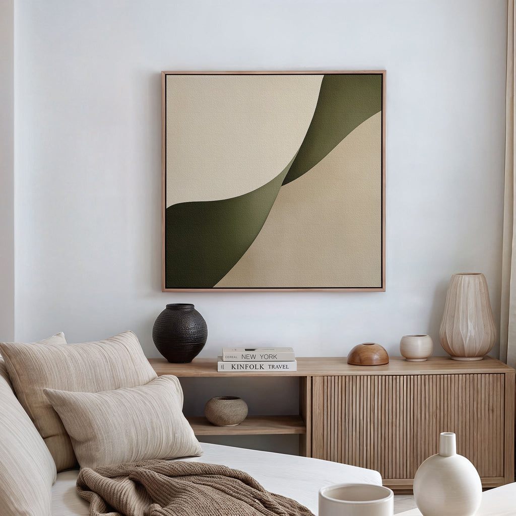 Whispering Pines Canvas Print – green abstract canvas wall art print by Aspire Prints