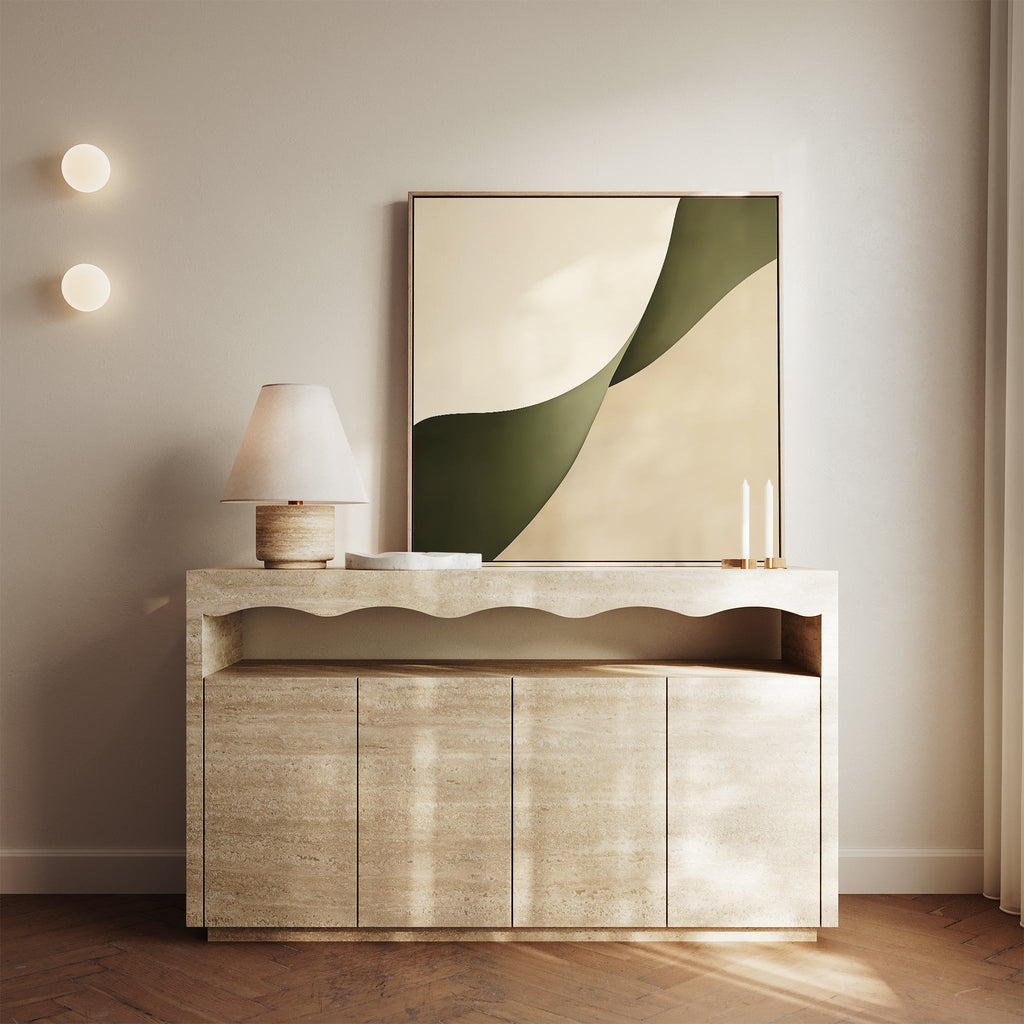 Whispering Pines Canvas Print – green abstract canvas wall art print by Aspire Prints