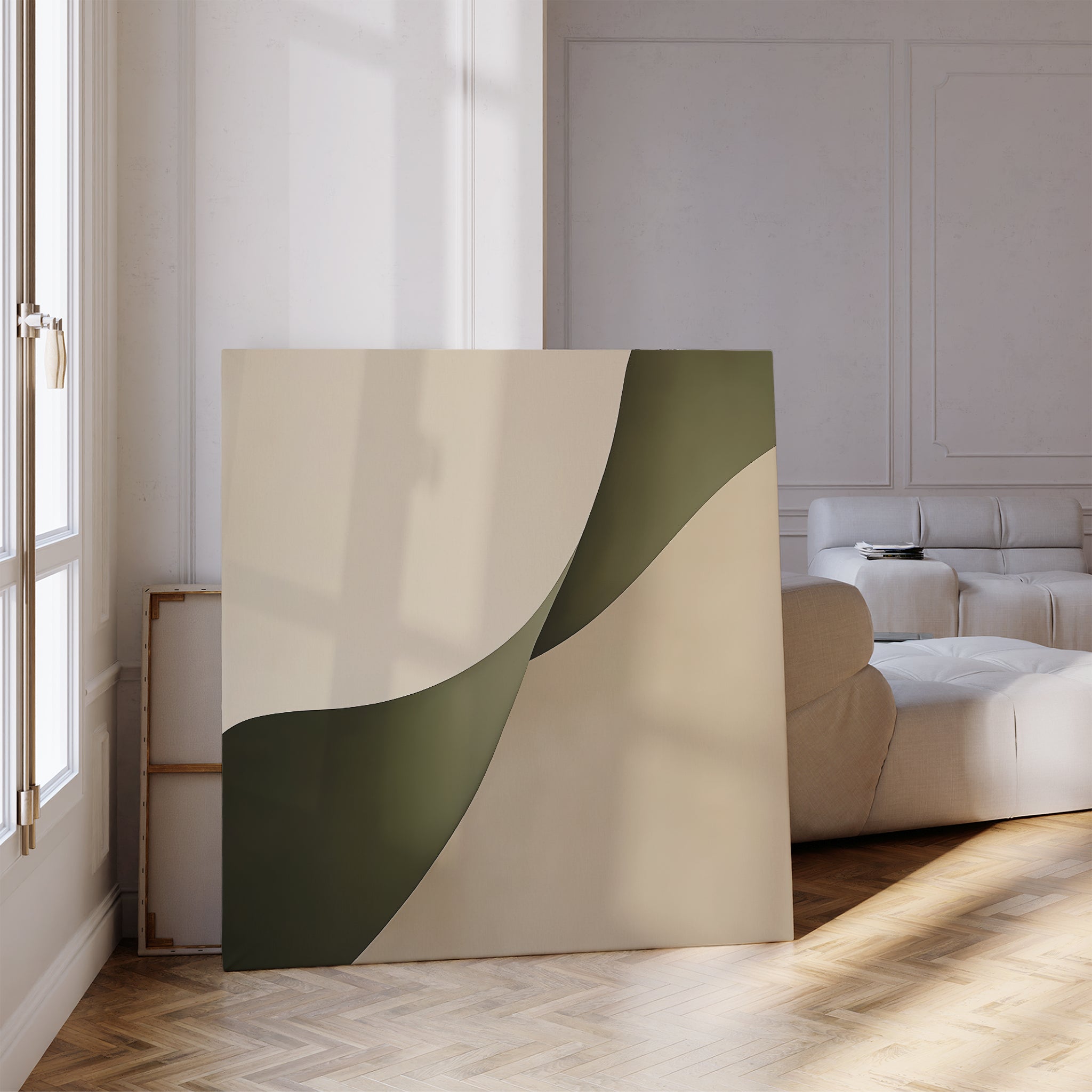 Whispering Pines Canvas Print – green abstract canvas wall art print by Aspire Prints