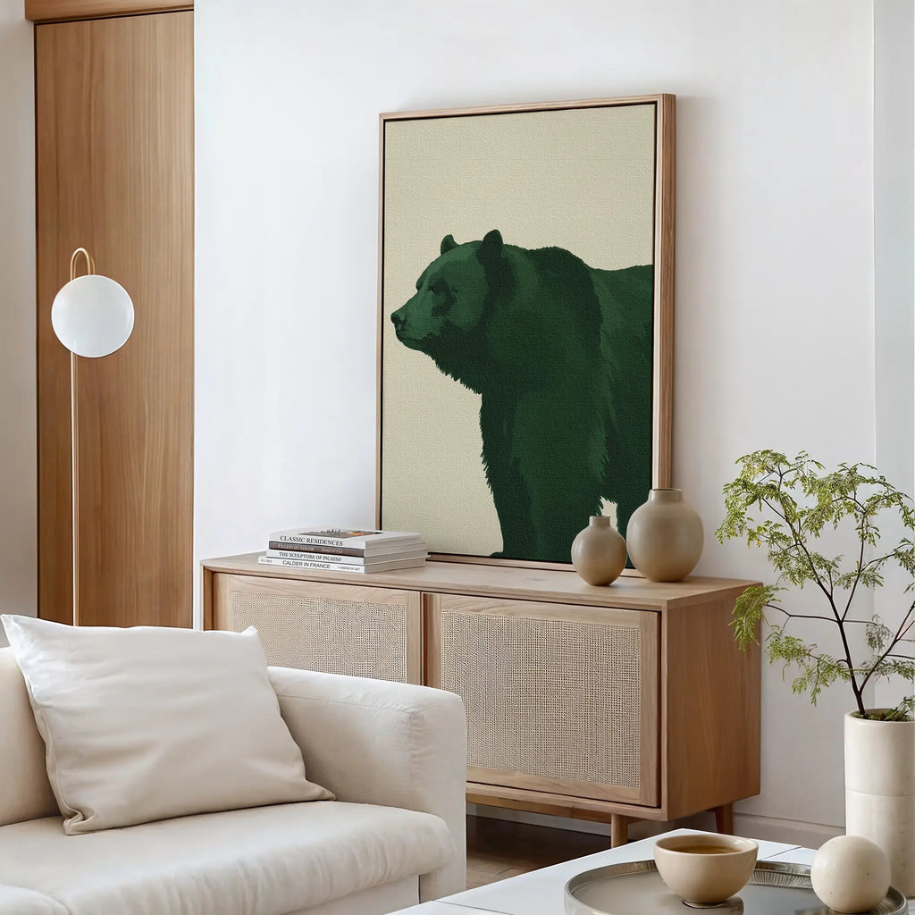 Sentinel of the Pinewood – green botanical canvas wall art print by Aspire Prints
