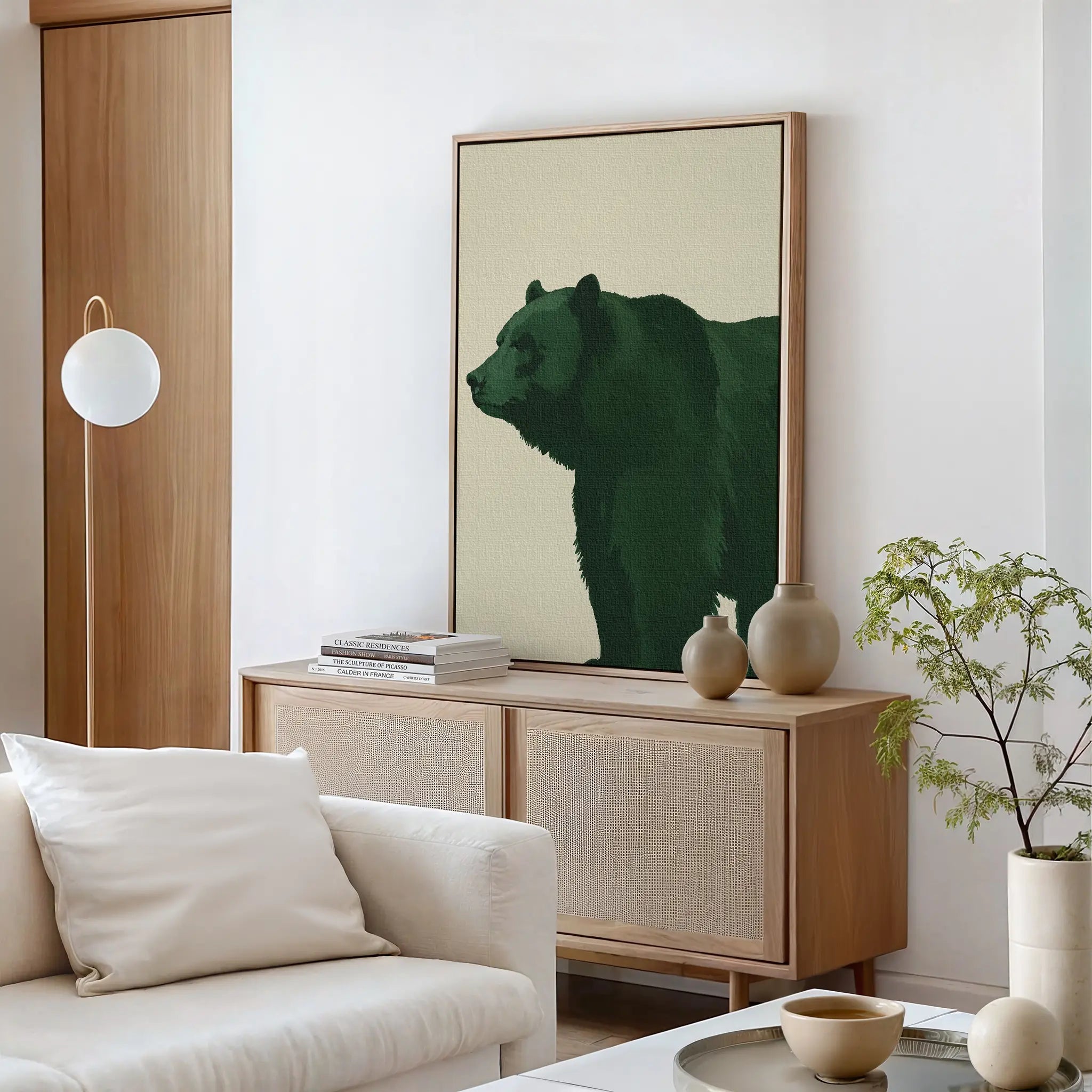 Sentinel of the Pinewood – green botanical canvas wall art print by Aspire Prints