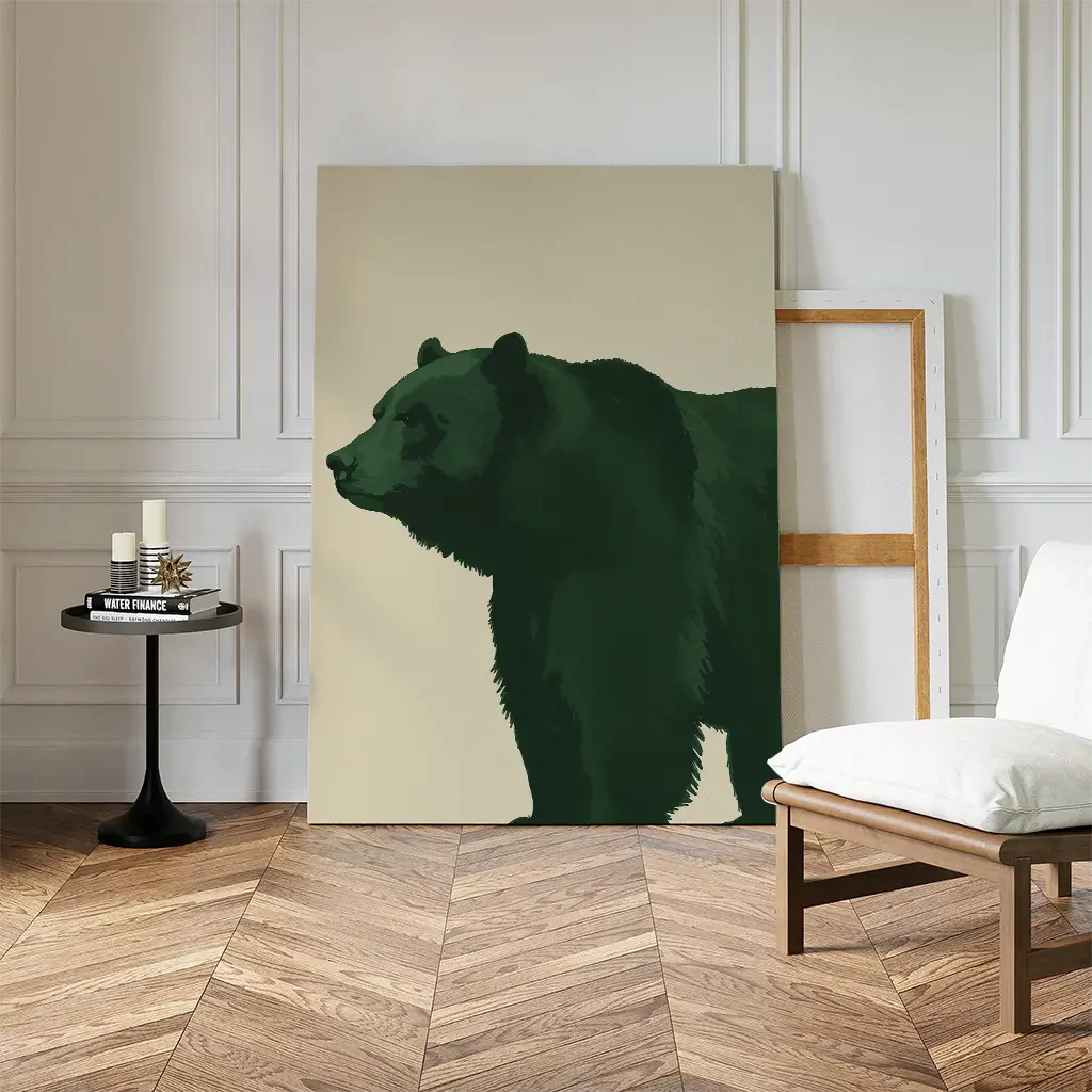 Sentinel of the Pinewood – green botanical canvas wall art print by Aspire Prints