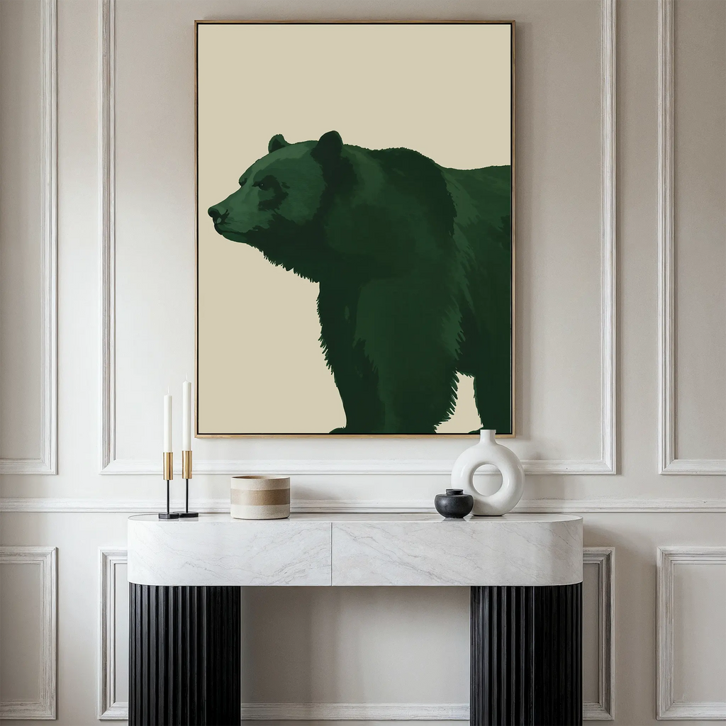 Sentinel of the Pinewood – green botanical canvas wall art print by Aspire Prints