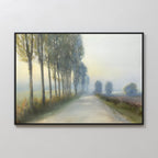 Whispering Pines at Daybreak – green vintage canvas wall art print by Aspire Prints