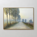 Whispering Pines at Daybreak – green vintage canvas wall art print by Aspire Prints