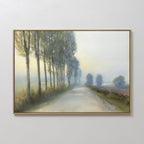 Whispering Pines at Daybreak – green vintage canvas wall art print by Aspire Prints