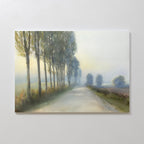 Whispering Pines at Daybreak – green vintage canvas wall art print by Aspire Prints