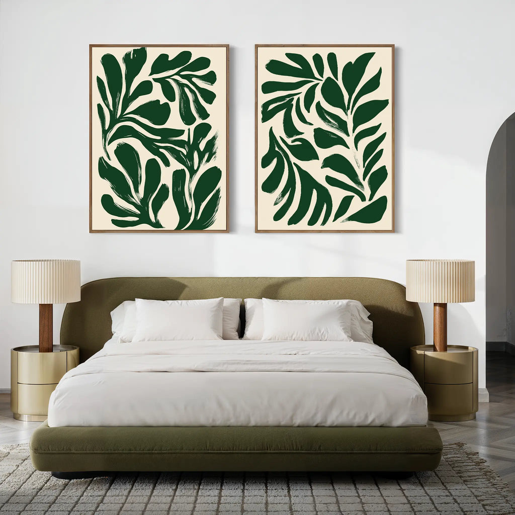 Whispering Fern Diptych – Set of 2 Canvas Prints set of 2 – neutral-toned botanical canvas wall art by Aspire Prints