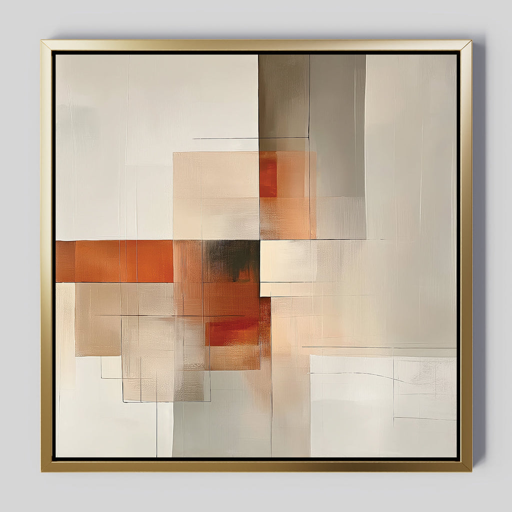 Fractured Dawn – neutral-toned abstract canvas wall art print by Aspire Prints