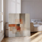 Fractured Dawn – neutral-toned abstract canvas wall art print by Aspire Prints