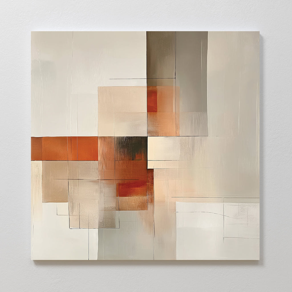 Fractured Dawn – neutral-toned abstract canvas wall art print by Aspire Prints