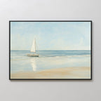 Where the Horizon Calls – blue vintage canvas wall art print by Aspire Prints