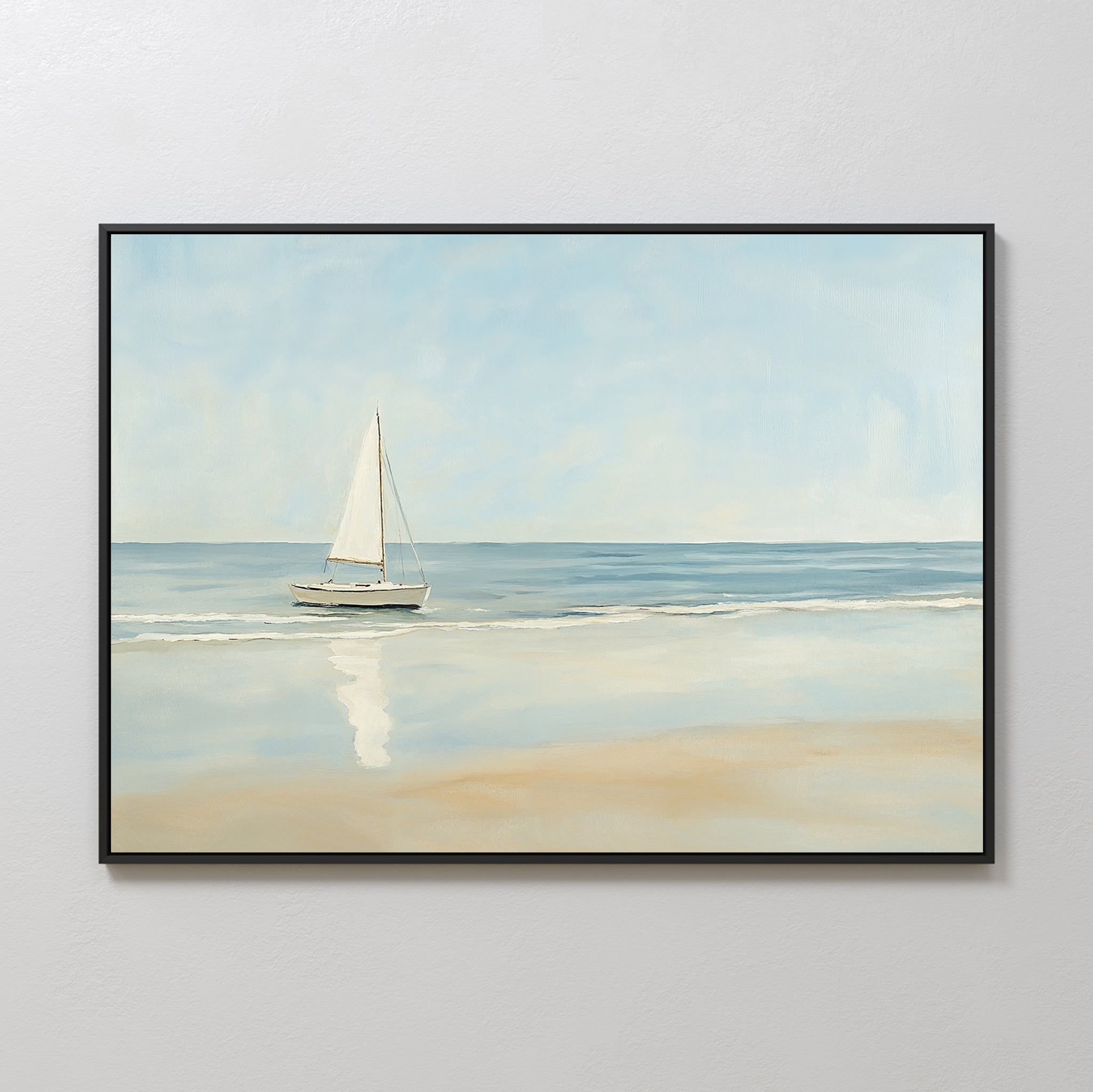 Where the Horizon Calls – blue vintage canvas wall art print by Aspire Prints