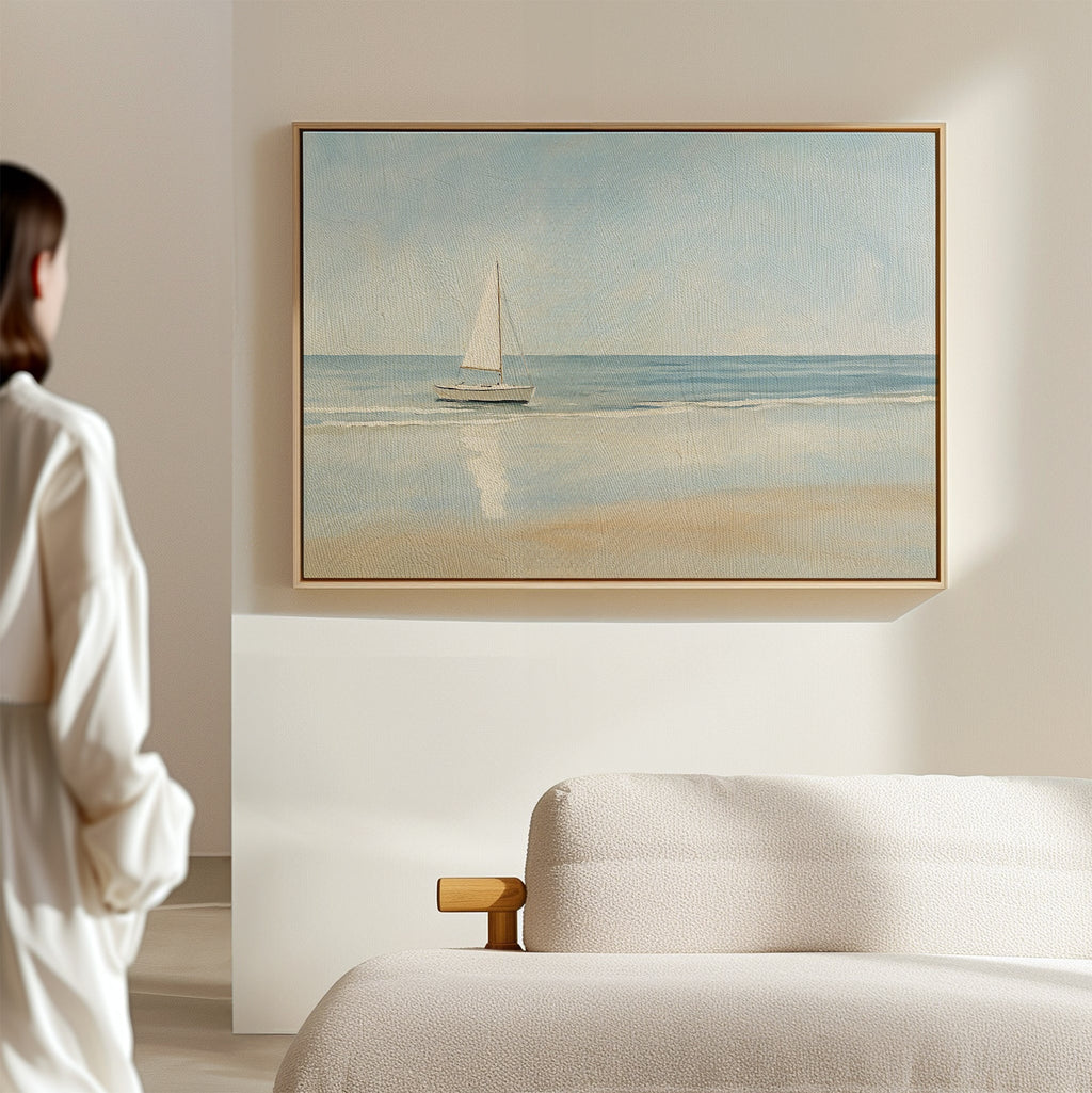 Where the Horizon Calls – blue vintage canvas wall art print by Aspire Prints