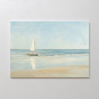 Where the Horizon Calls – blue vintage canvas wall art print by Aspire Prints
