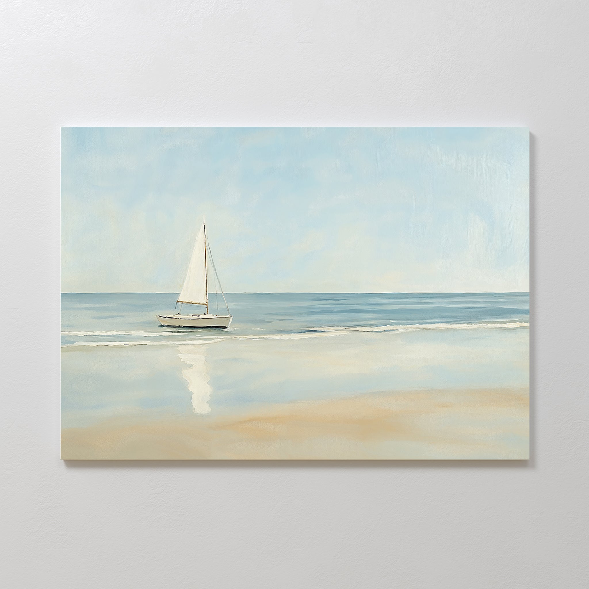 Where the Horizon Calls – blue vintage canvas wall art print by Aspire Prints