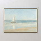 Where the Horizon Calls – blue vintage canvas wall art print by Aspire Prints