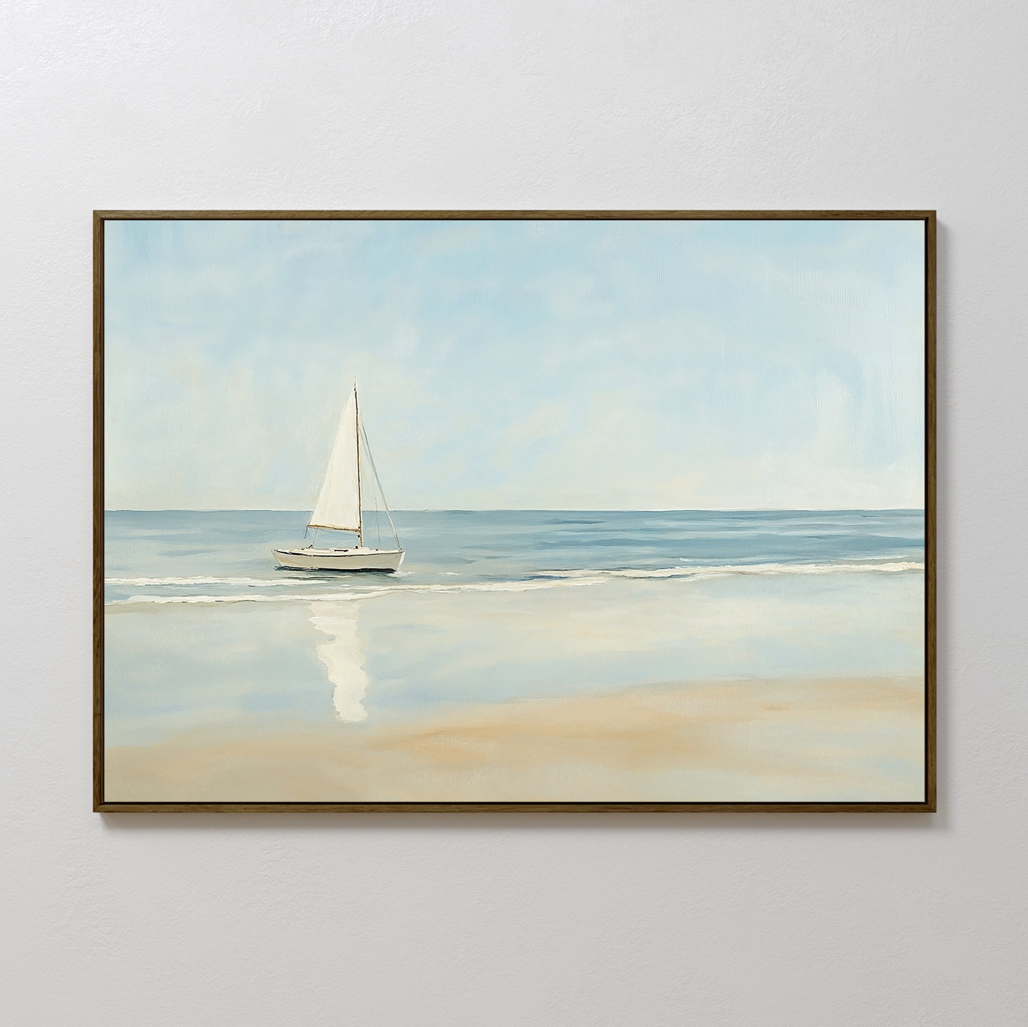 Where the Horizon Calls – blue vintage canvas wall art print by Aspire Prints