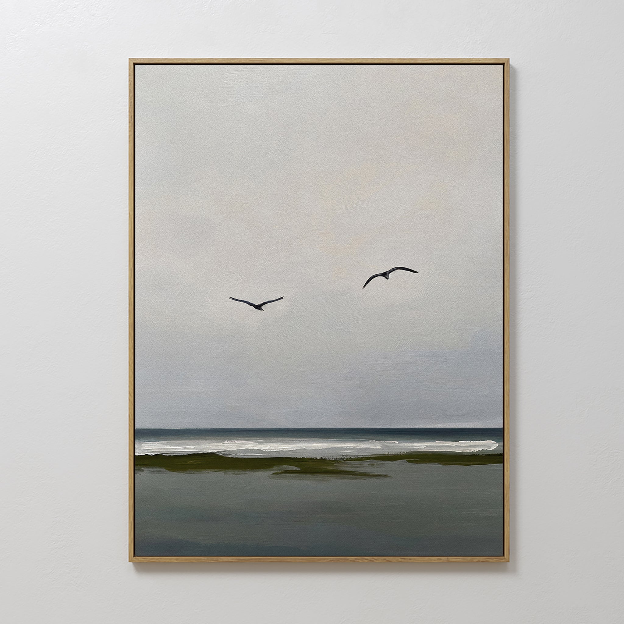 Whispers on the Wind – neutral-toned coastal canvas wall art print by Aspire Prints
