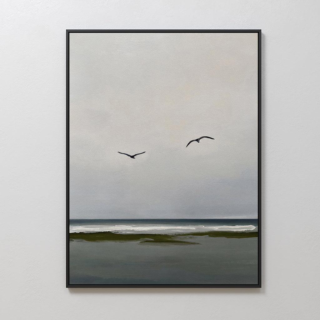 Whispers on the Wind – neutral-toned coastal canvas wall art print by Aspire Prints