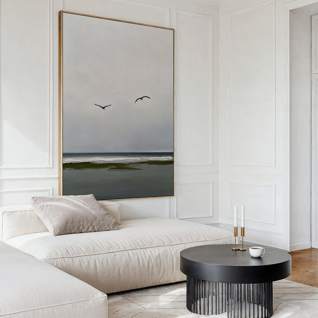 Whispers on the Wind – neutral-toned coastal canvas wall art print by Aspire Prints
