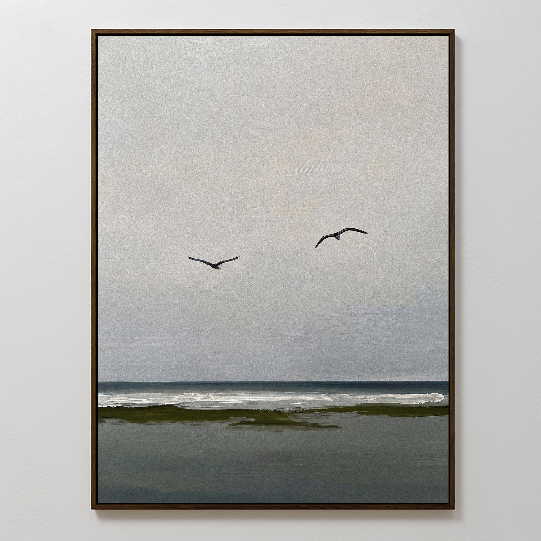 Whispers on the Wind – neutral-toned coastal canvas wall art print by Aspire Prints