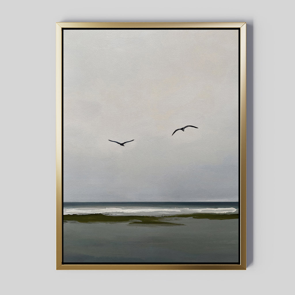 Whispers on the Wind – neutral-toned coastal canvas wall art print by Aspire Prints