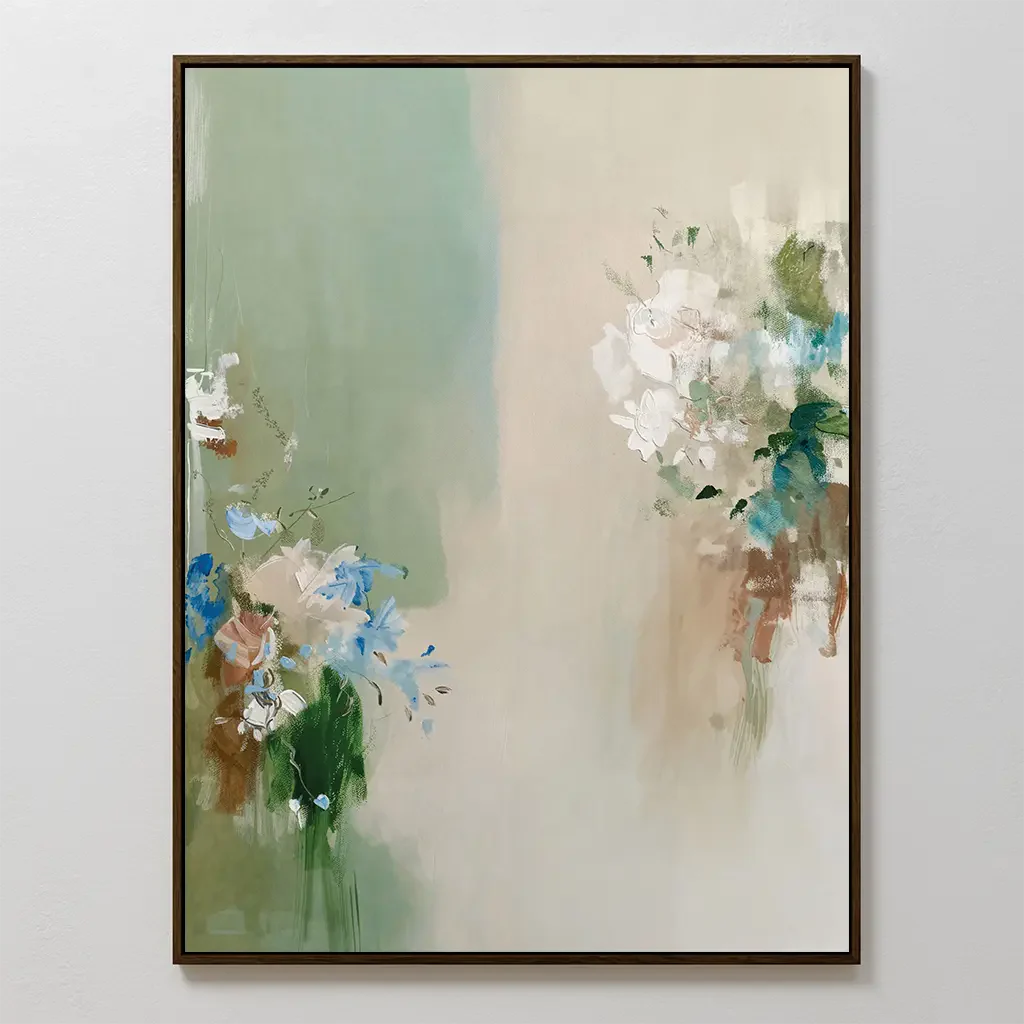 Whispers of the Petal Garden Canvas Print – green botanical canvas wall art print by Aspire Prints